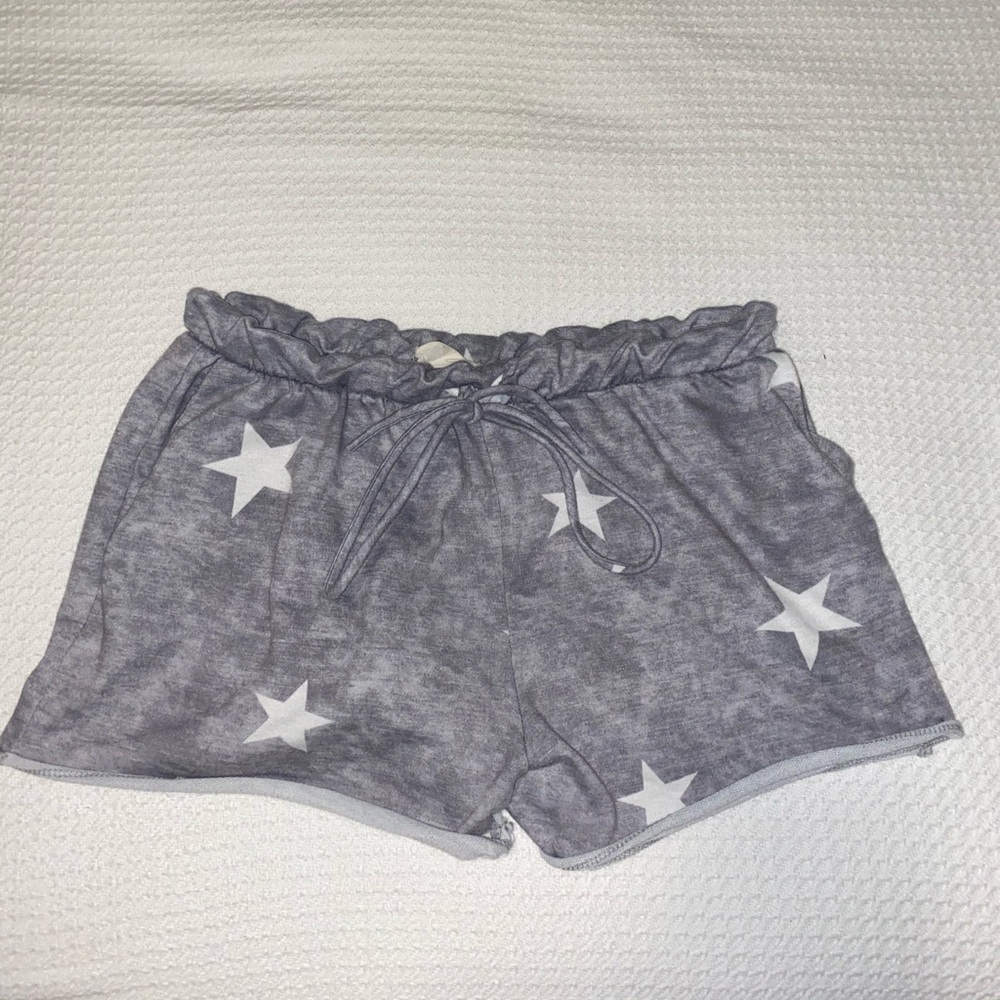 Gray shorts with white stars